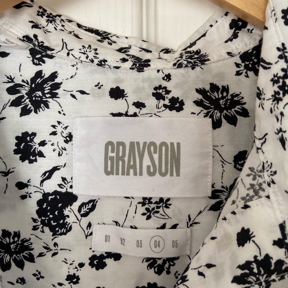 Grayson ‘The Hero’ Button Down in B&W Floral